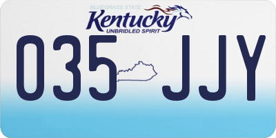 KY license plate 035JJY