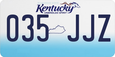 KY license plate 035JJZ