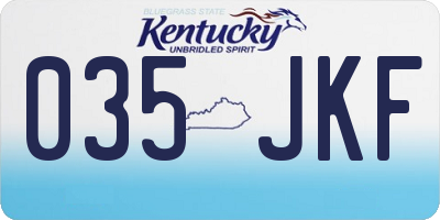 KY license plate 035JKF