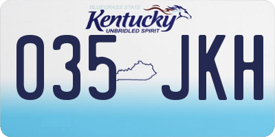 KY license plate 035JKH