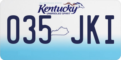 KY license plate 035JKI