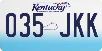 KY license plate 035JKK