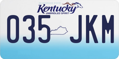 KY license plate 035JKM