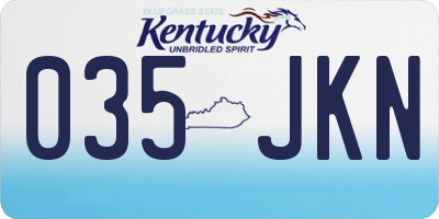 KY license plate 035JKN