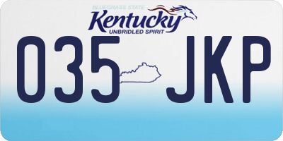 KY license plate 035JKP