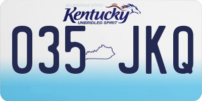 KY license plate 035JKQ