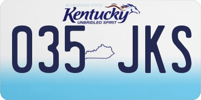 KY license plate 035JKS
