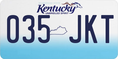 KY license plate 035JKT