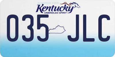 KY license plate 035JLC
