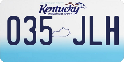 KY license plate 035JLH