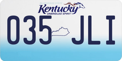 KY license plate 035JLI