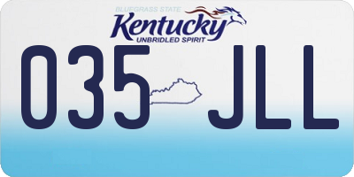 KY license plate 035JLL