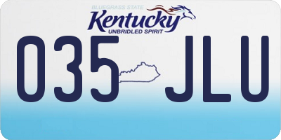 KY license plate 035JLU