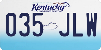 KY license plate 035JLW