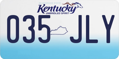 KY license plate 035JLY