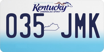 KY license plate 035JMK