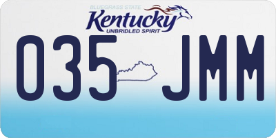 KY license plate 035JMM