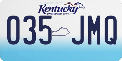 KY license plate 035JMQ