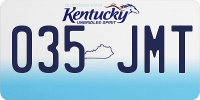 KY license plate 035JMT