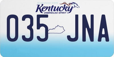 KY license plate 035JNA