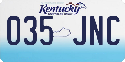 KY license plate 035JNC
