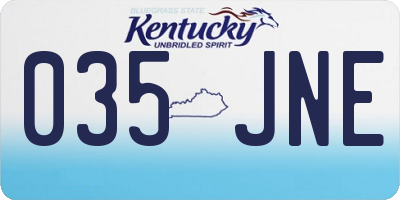 KY license plate 035JNE