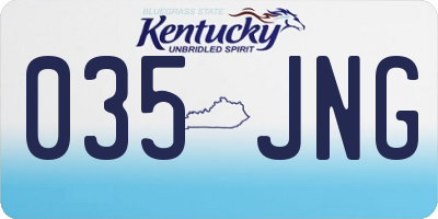 KY license plate 035JNG