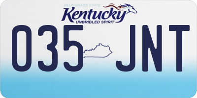 KY license plate 035JNT