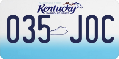 KY license plate 035JOC