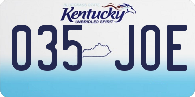 KY license plate 035JOE