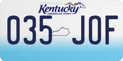 KY license plate 035JOF