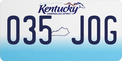 KY license plate 035JOG