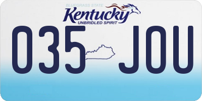 KY license plate 035JOU