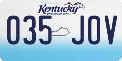 KY license plate 035JOV