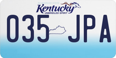 KY license plate 035JPA