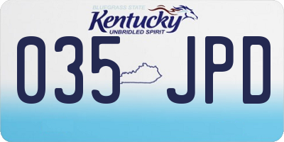 KY license plate 035JPD