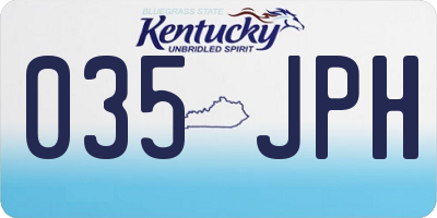 KY license plate 035JPH