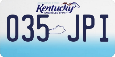 KY license plate 035JPI