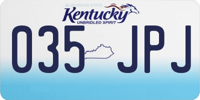 KY license plate 035JPJ
