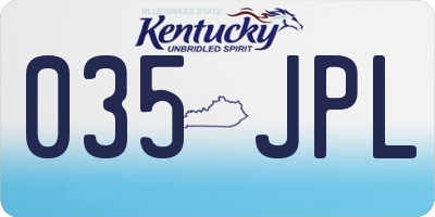 KY license plate 035JPL