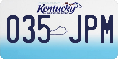 KY license plate 035JPM