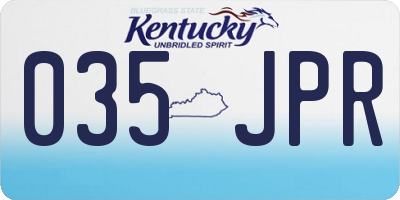 KY license plate 035JPR