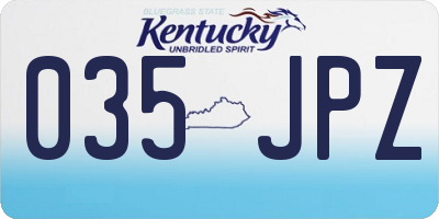 KY license plate 035JPZ