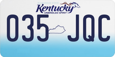 KY license plate 035JQC