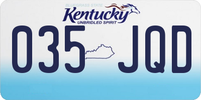 KY license plate 035JQD