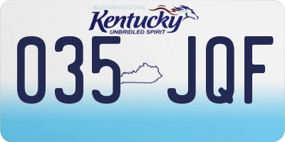 KY license plate 035JQF