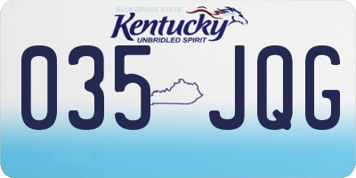 KY license plate 035JQG