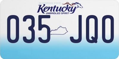 KY license plate 035JQO