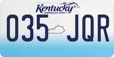 KY license plate 035JQR