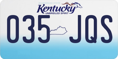 KY license plate 035JQS